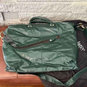 Latigo Forest Green Leather Messenger Bag